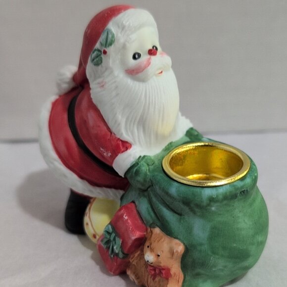 Other - Vintage Porcelain Santa Candle Holder Made In Thailand Small